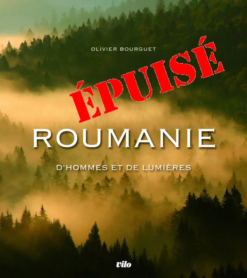 Couverture du livre Roumanie, d’hommes et de lumières, marquée « épuisé »